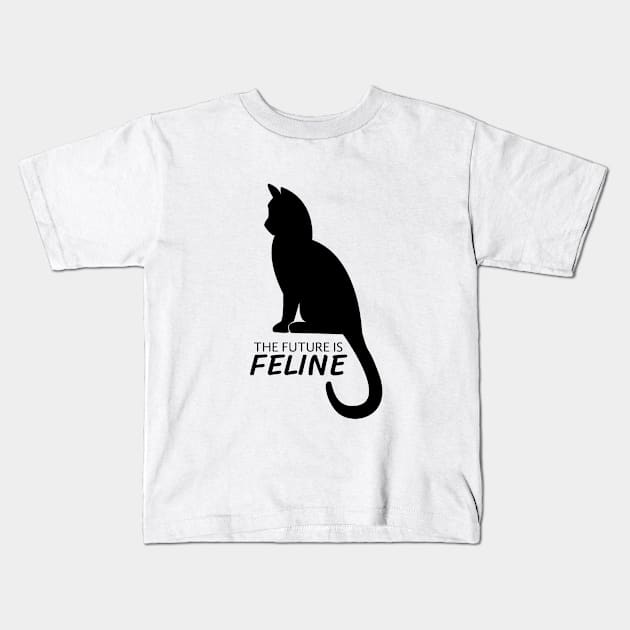 Cat - The future is feline Kids T-Shirt by ZenNature